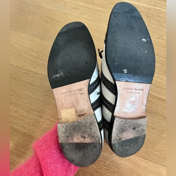 MANOLO BLAHNIK Vintage Black and White Oxford Dress Shoes - Picture 9 of 9